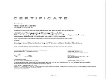 IEC 62941 管理体系证书（英文）